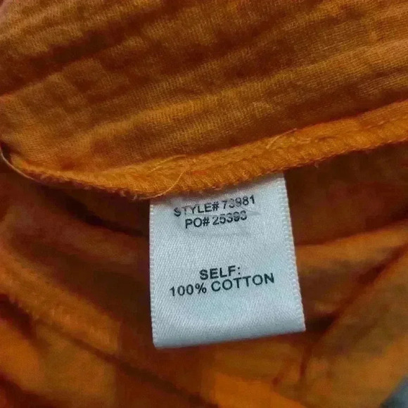 Skies Are Blue Lightweight Orange Collared Utility Jumpsuit Size Small - Picture 11 of 11